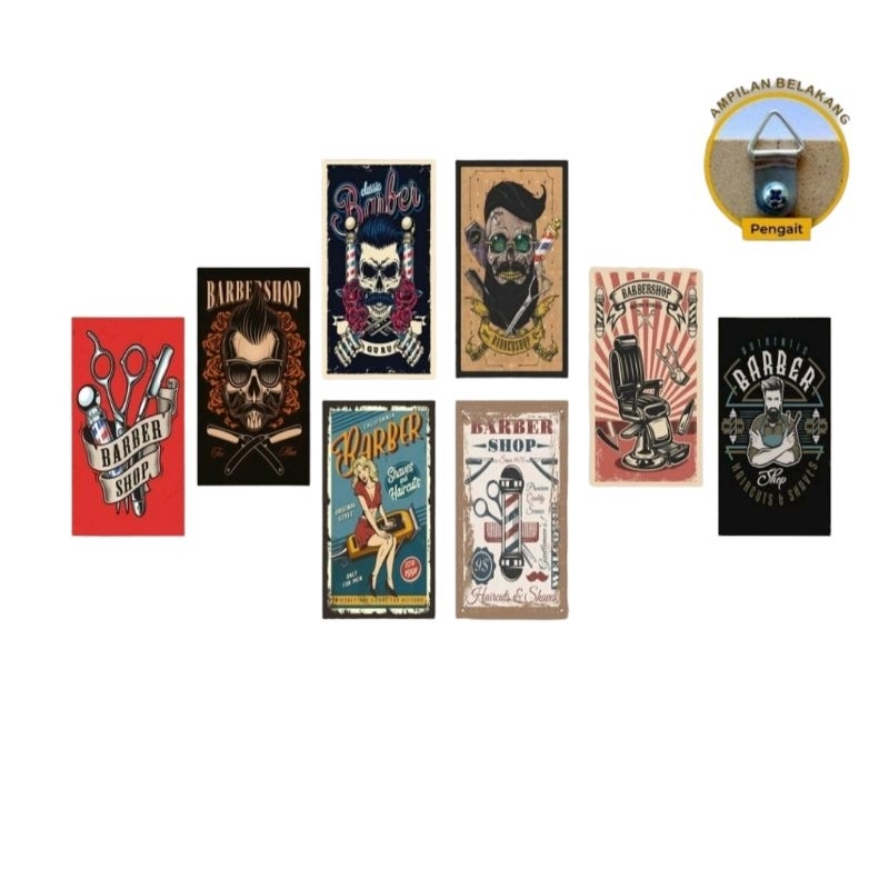 Jual Hiasan Pajangan Barbershop Kayu Mini 10 x 20 Dekorasi Dinding