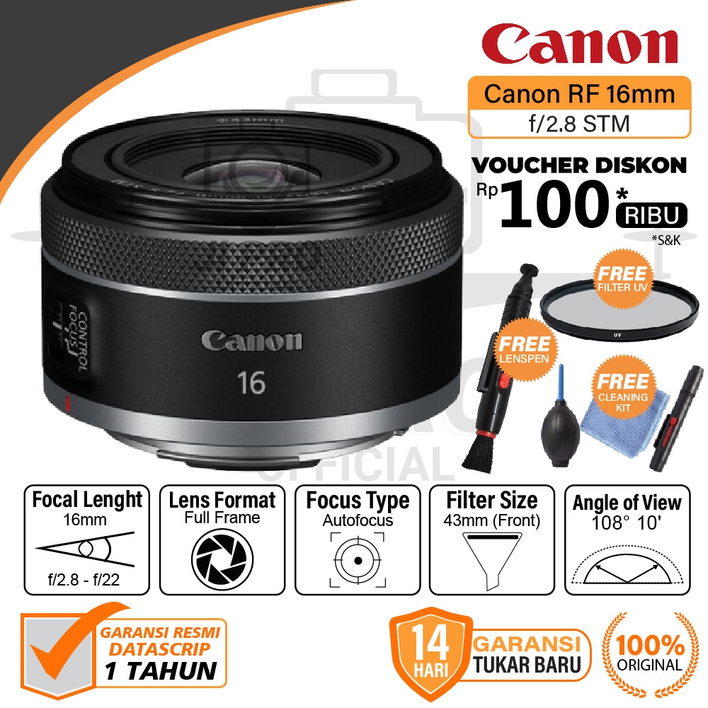 Lensa Canon RF 16mm f/2.8 STM