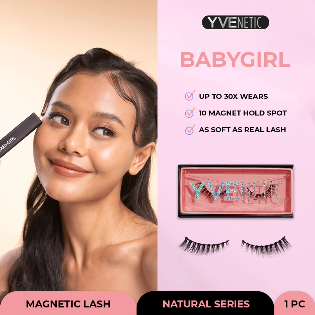 YVENETIC Babygirl (Natural) - Magnetic Eyelash | Bulumata Magnetik Tanpa Lem - Menggunakan Eyeliner Magnet