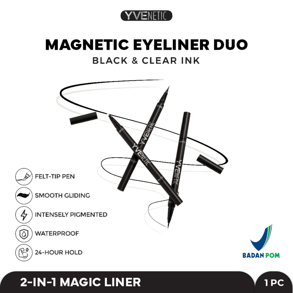 YVENETIC 2-in-1 Magnetic Eyeliner Pen | Eyeliner Magnetik - Menggunakan Eyeliner Magnet