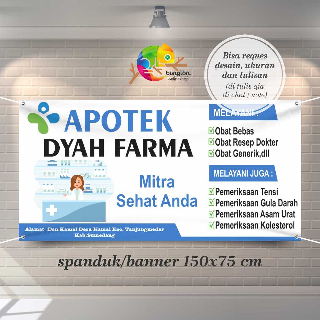 Jual Spanduk Banner Apotek Toko Obat Custom Desain | Shopee Indonesia