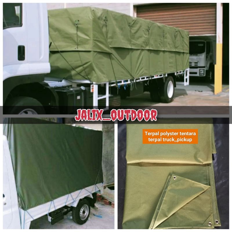 Jual Terpal kain lapis semi karet Polyester tentara,, ukuran 2x2m,,2x3m ...
