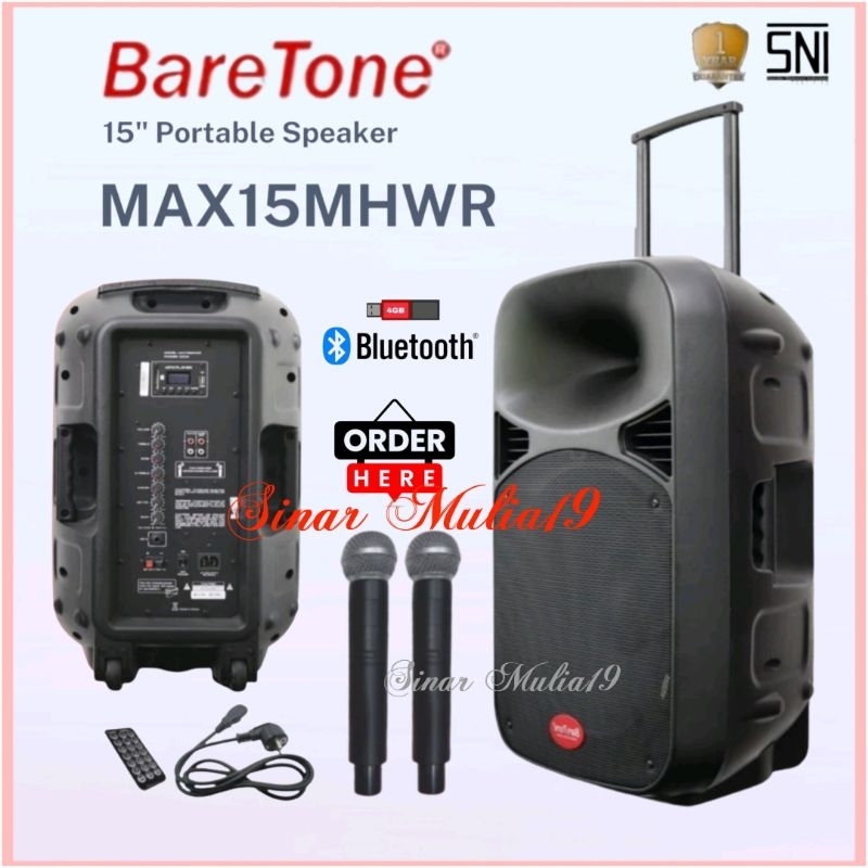 Jual Speaker Aktif Portable 15 Inch Baretone Max15mhwr Max 15mhwr