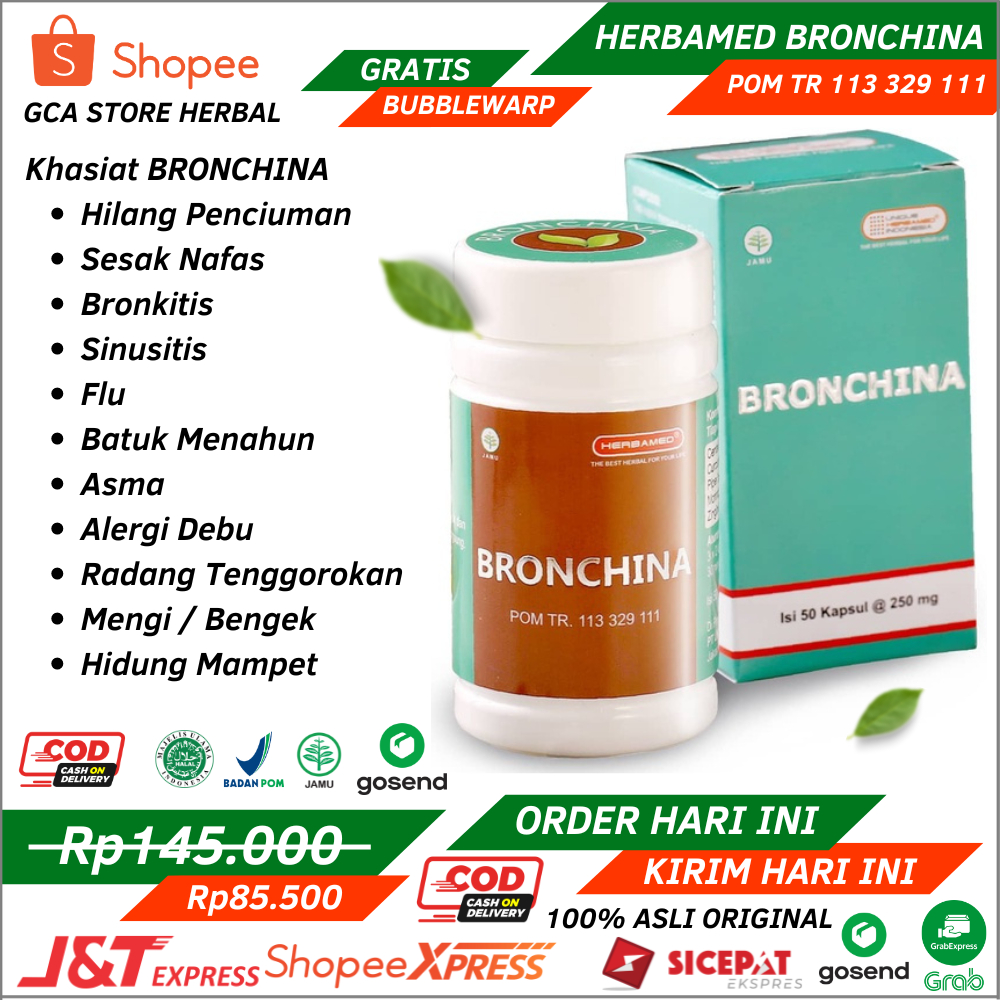 Jual Herbamed Bronchina Atasi Masalah Batuk Bronkitis Sinusitis Isi 50 ...