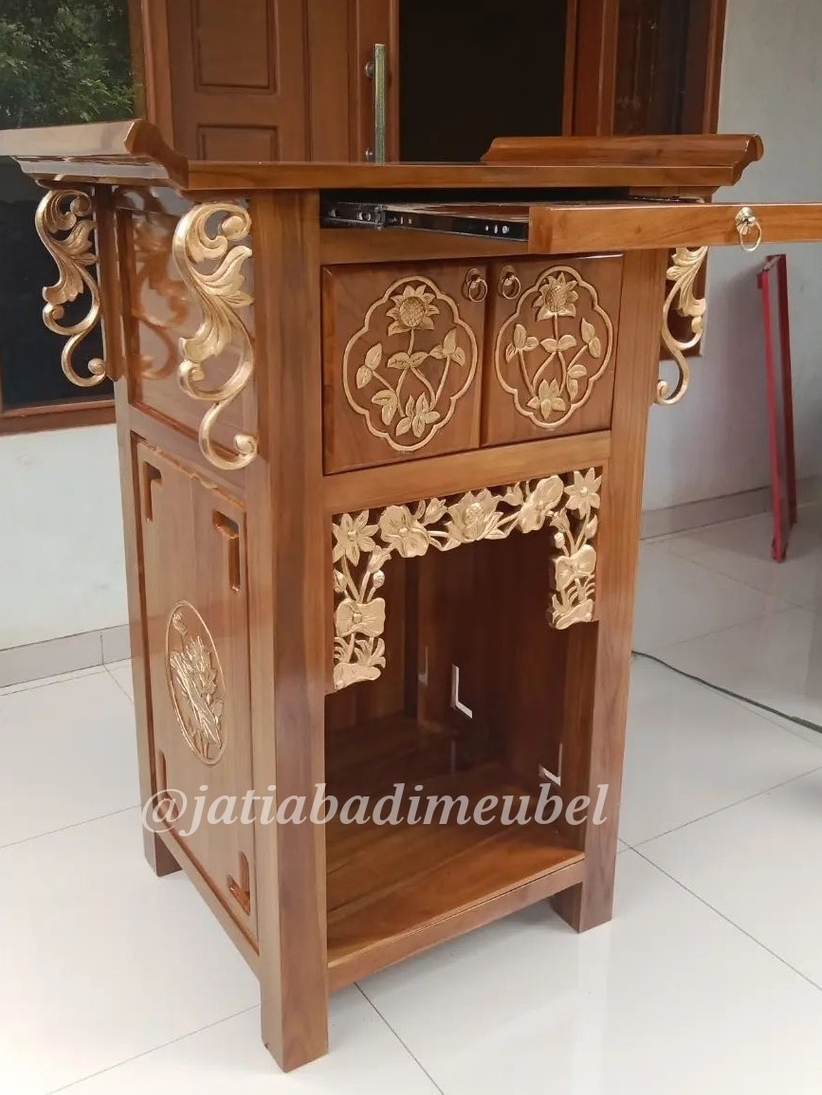 Jual Meja Altar Meja Sembahyang Meja Leluhur Minimalis Ukiran Kayu Jati