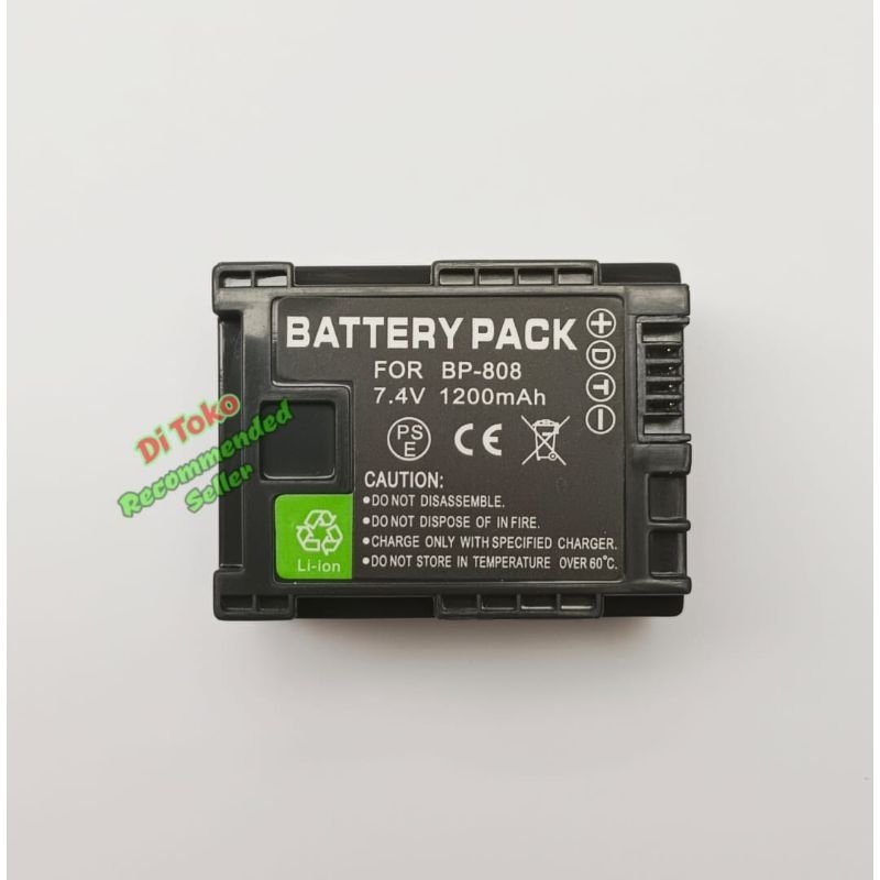 2x Batteria per Canon Legria FS22 FS200 BP-808