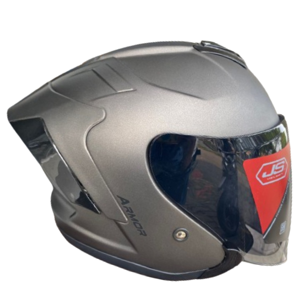 Jual Helm JS ARMOR Half Face Solid Warna Gunmet Original SNI | Shopee ...