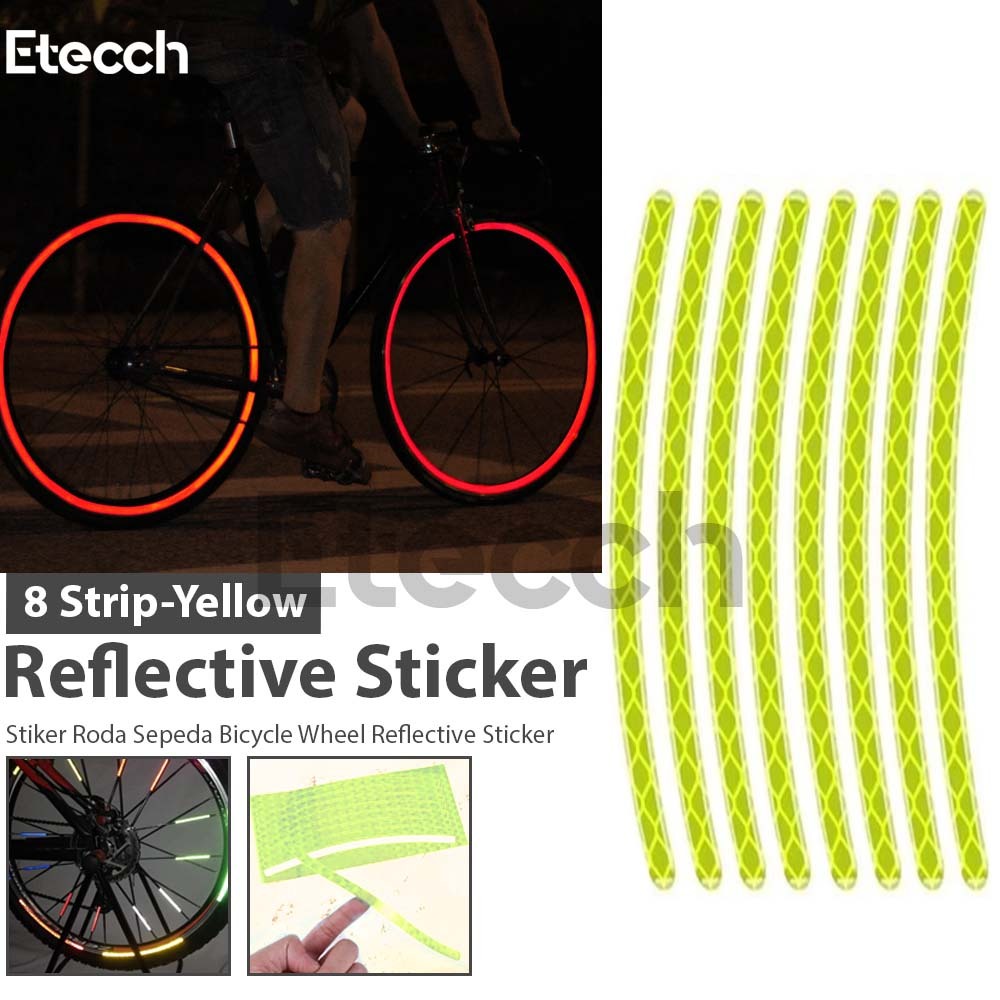 Jual Stiker Roda Sepeda Bicycle Wheel Reflective Sticker 8 Strip ...