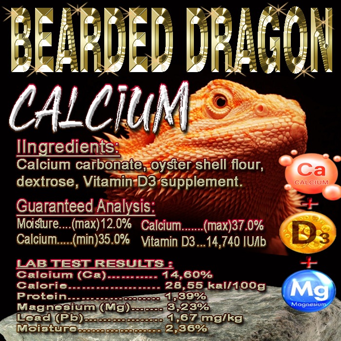 Jual BEARDED DRAGON CALCIUM REPTILE VITAMIN +D3 KALSIUM BUBUK CALSIUM ...