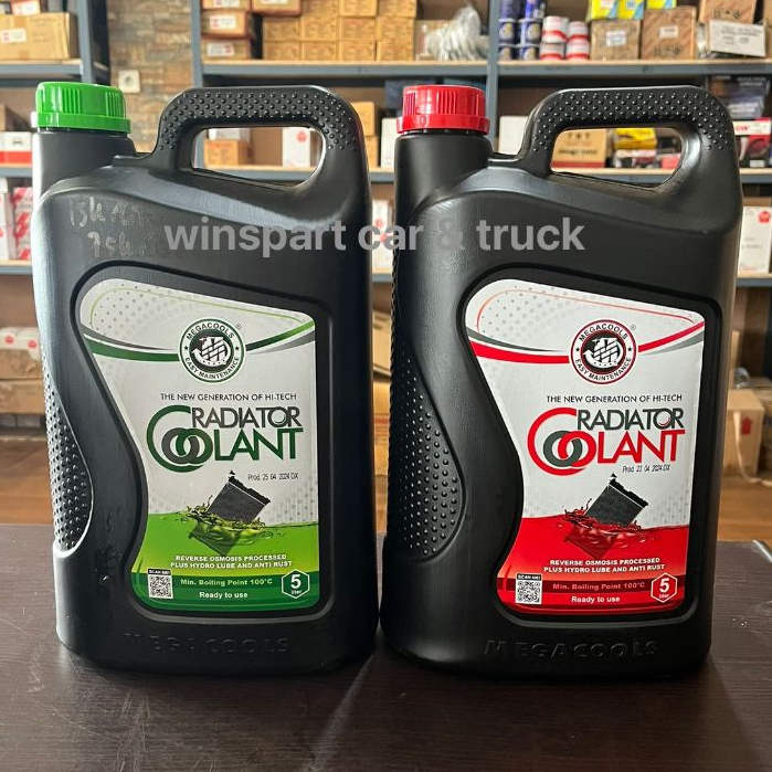 Jual AIR RADIATOR COOLANT HIJAU MERAH ISI 5 LITER MEGACOOLS Sertifikasi ...