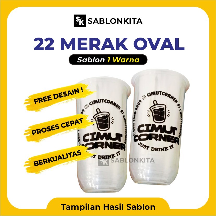 Jual Sablon Cup Custom Oval Oz Merak Gr Plastik Gelas Bening Transparan Minuman