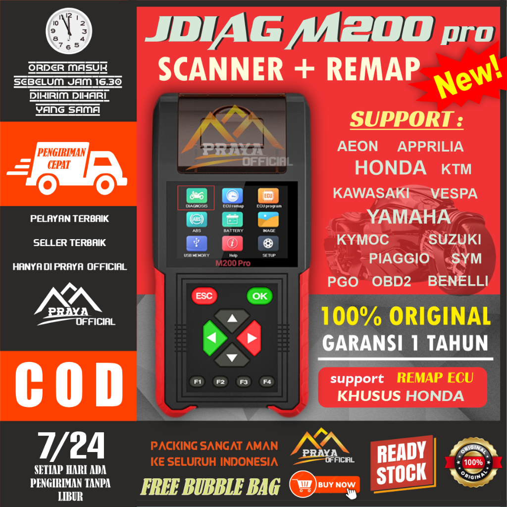 Jual REMAP ECU HONDA JDIAG M200 PRO WITH PRINTER SCANNER SEMUA MOTOR ...