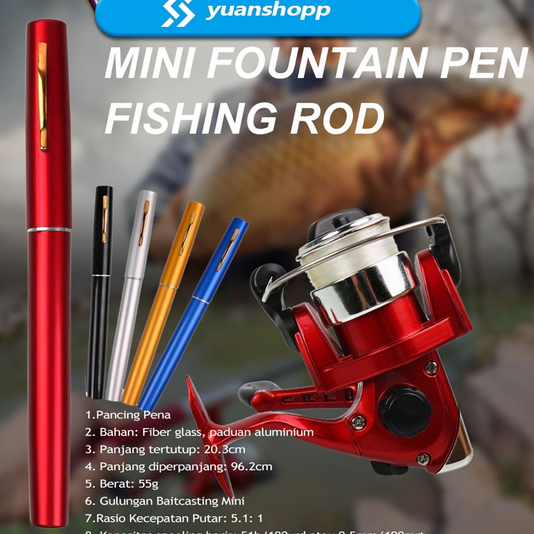 Jual KODE N96A Set Pancingan Pulpen Mini Fishing Rod Pen Joran Pancing ...