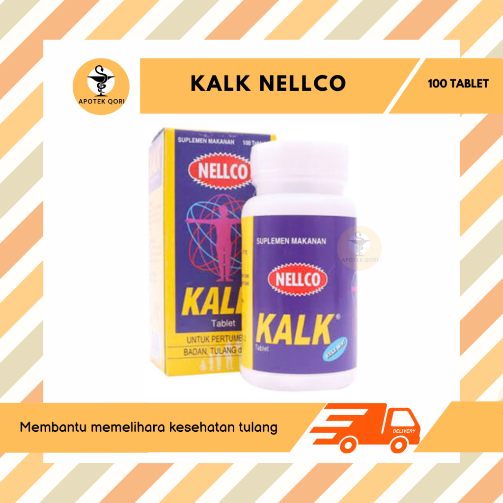 Jual KALK NELLCO TABLET 100 PCS/SUPLEMEN KALSIUM UNTUK TULANG DAN GIGI ...