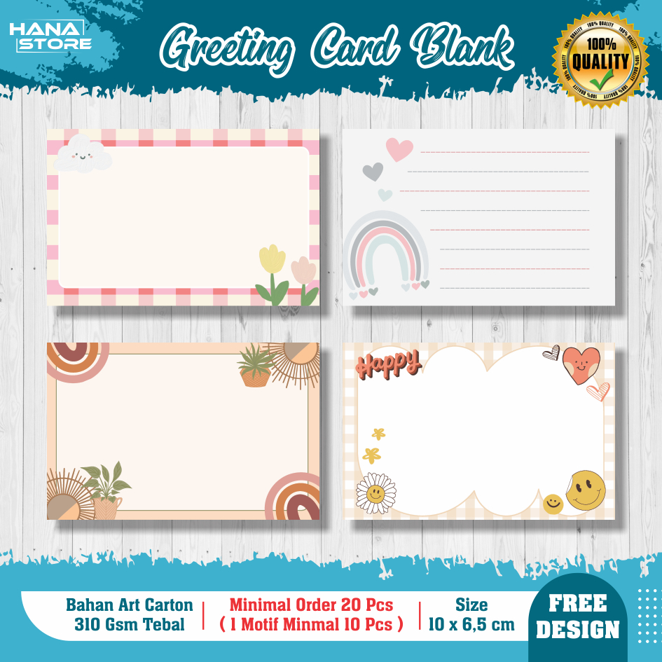 Jual Greeting Card BLANK - Gift Card - Kartu Ucapan Kosong - Blank Card