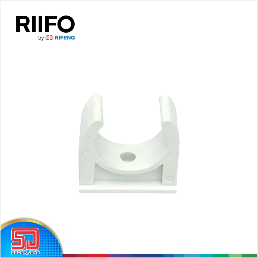 Jual RIIFO Conduit Clip 20mm klem pipa kabel listrik KS3-D20 upvc high ...