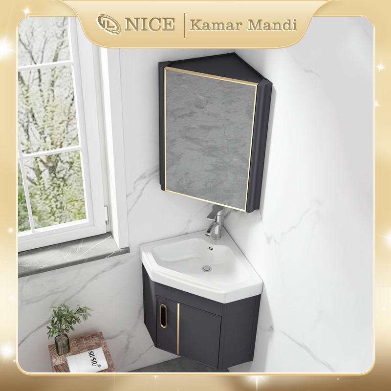 Jual RANToiS Wastafel Kamar Mandi Wastafel Keramik aluminium kabinet