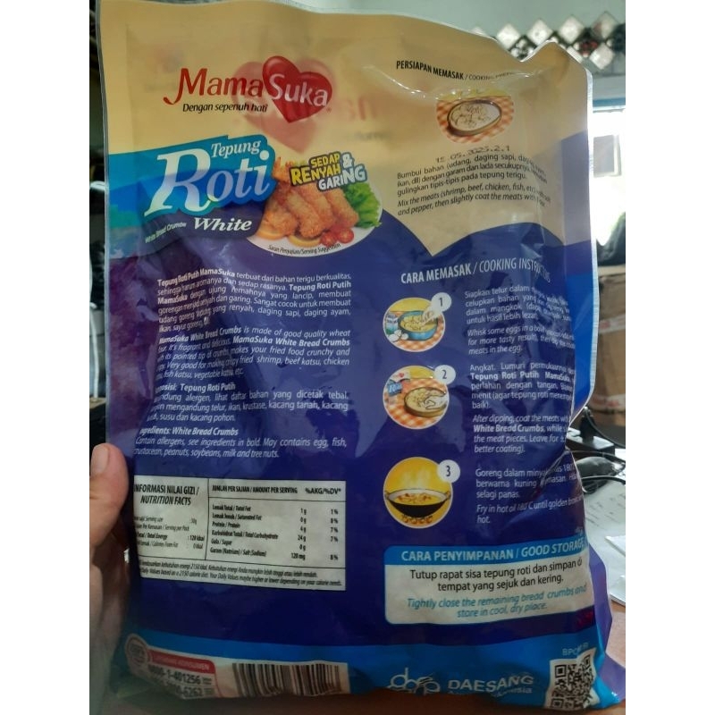 Jual MamaSuka Tepung Roti White Bread Crumbs / Tepung Panir 500gr ...