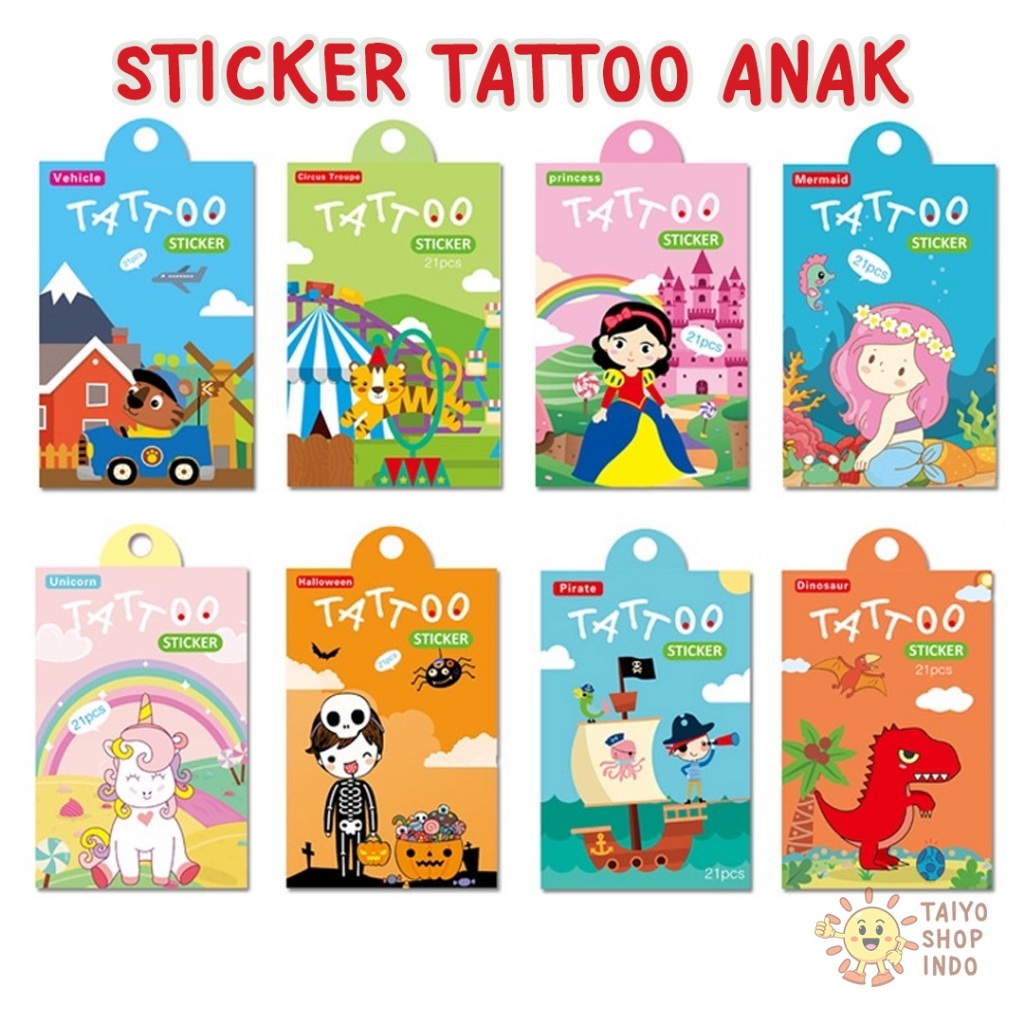 Jual TAIYO Sticker Tattoo Anak Stiker Tato Karakter Temporary Kartun ...