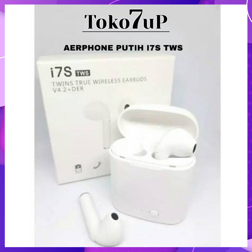 EARPHONE PUTIH I7S TWS HEADSET BLUETOOTH WIRELESS BOX SEPASANG HEADSET