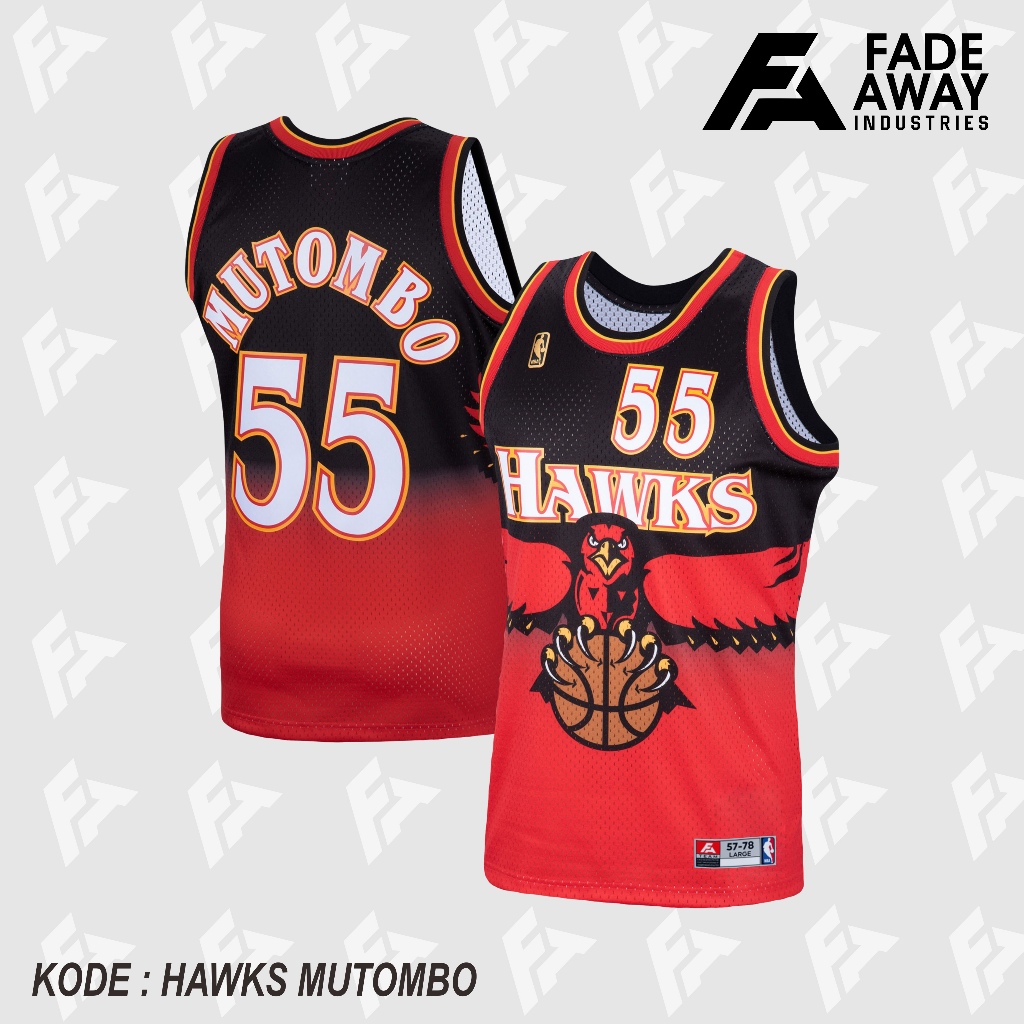 Jual JERSEY BASKET NBA DIKEMBE MUTOMBO #55 ATLANTA HAWKS | Shopee Indonesia