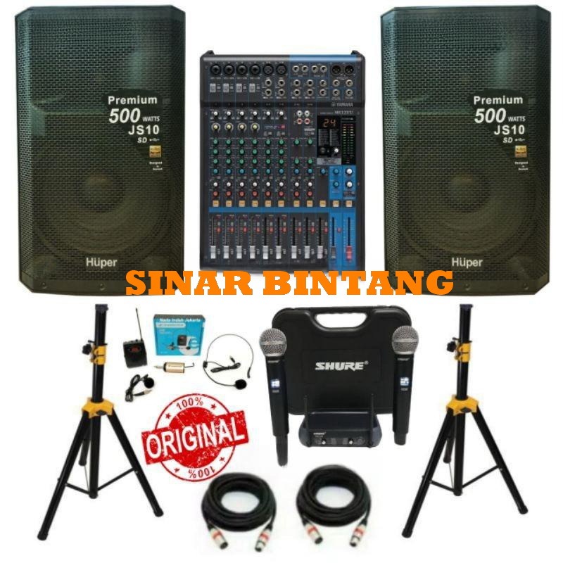 Jual Paket Sound system Huper JS10 JS 10 500watt 15 INCH + Mixer Yamaha ...