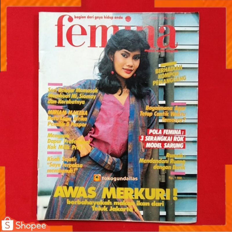 Jual Majalah Lawas FEMINA Tahun 1985 / Model Cover HANNY / Artikel