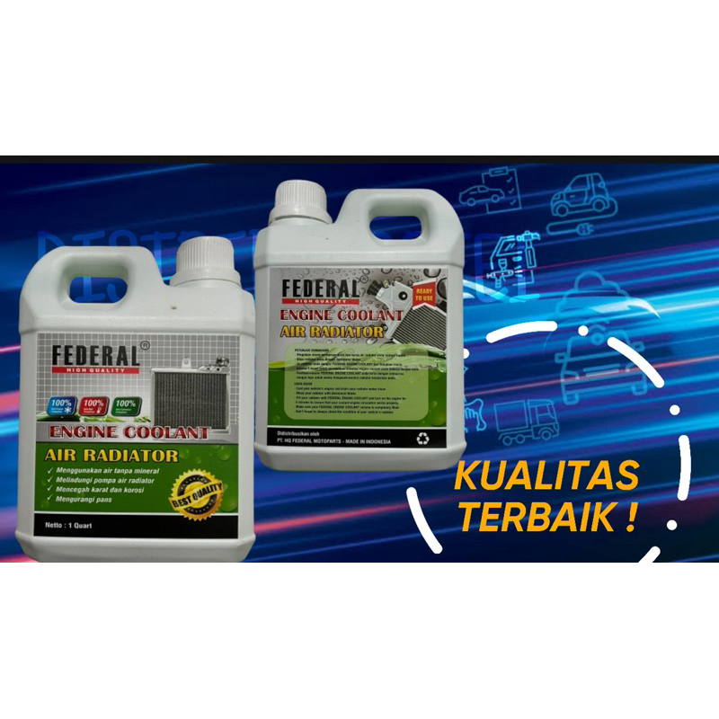 Jual AIR PENDINGIN RADIATOR | COOLANT FEDERAL 1 LITER | Shopee Indonesia