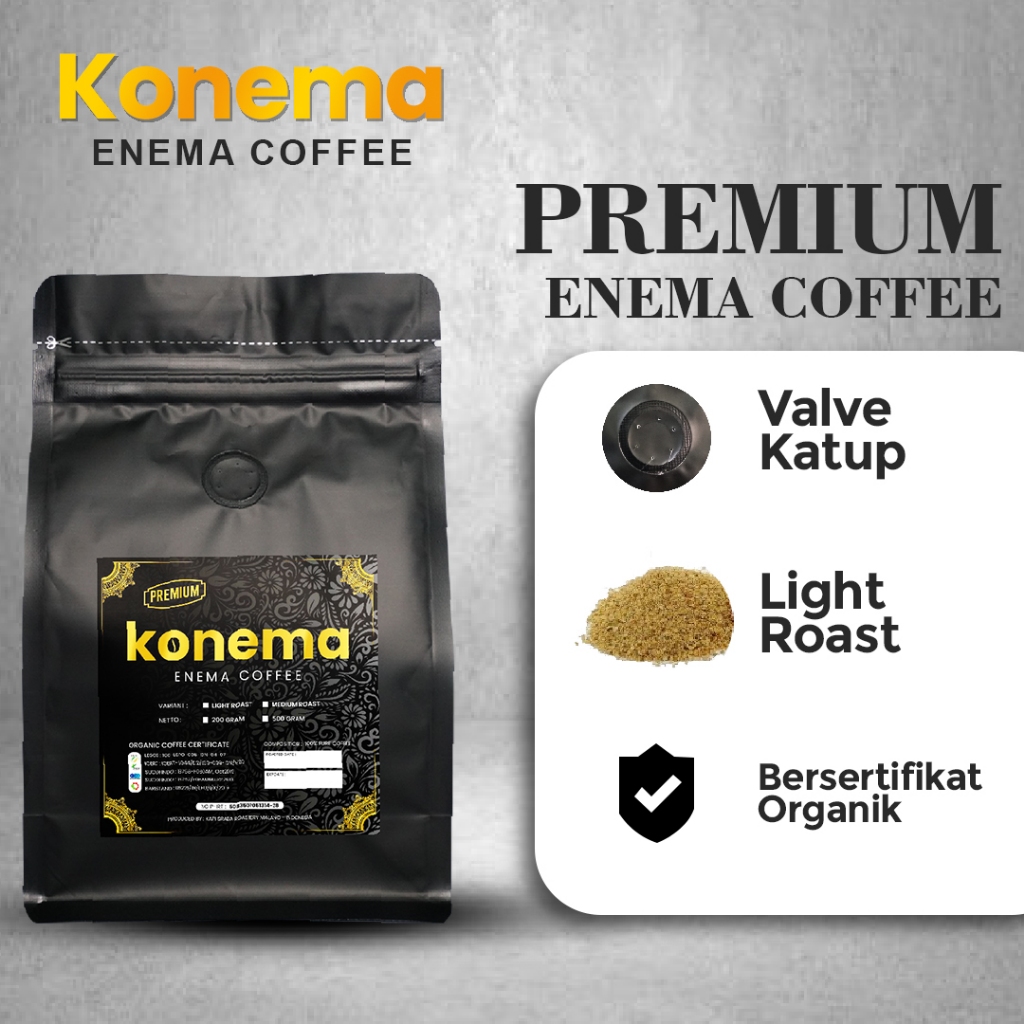 Jual Kopi Enema LR Premium 500 gram Bersertifikat Konema Light Roast ...