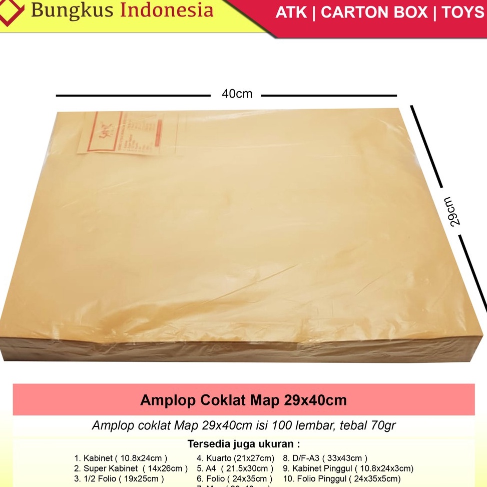 Jual KODE D4U Amplop Coklat Map 29x4cm | Shopee Indonesia