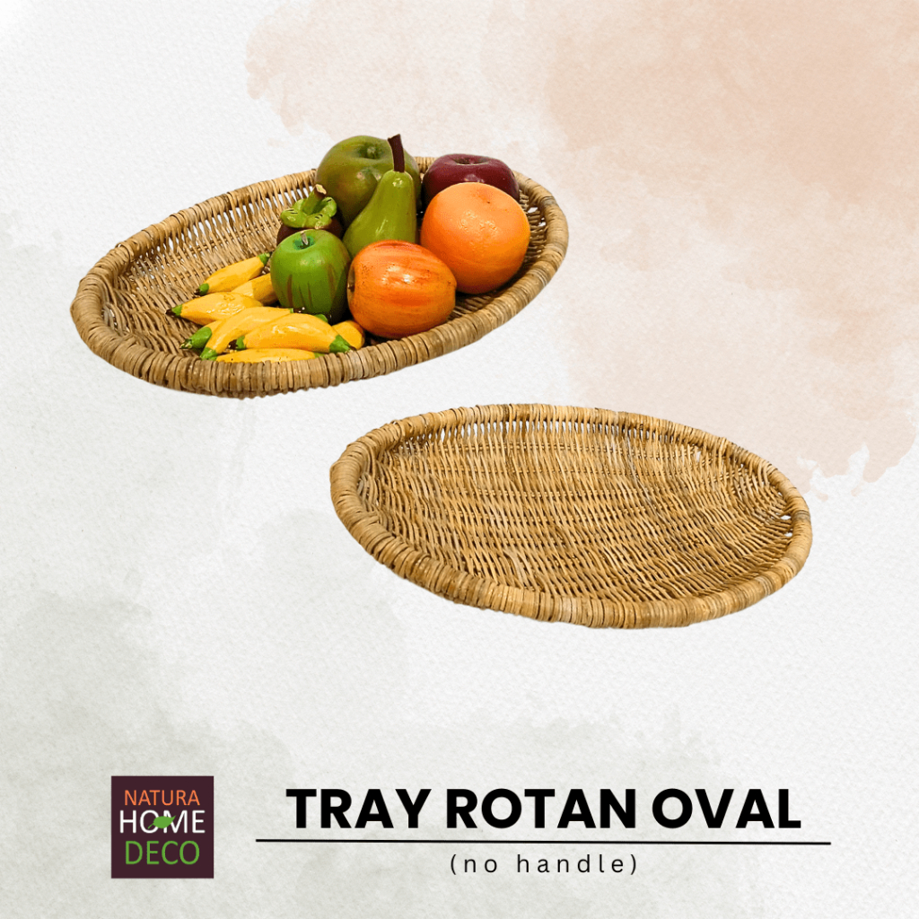 Jual Nampan/ Tray Rotan Oval / Oval Rattan Tray | Shopee Indonesia