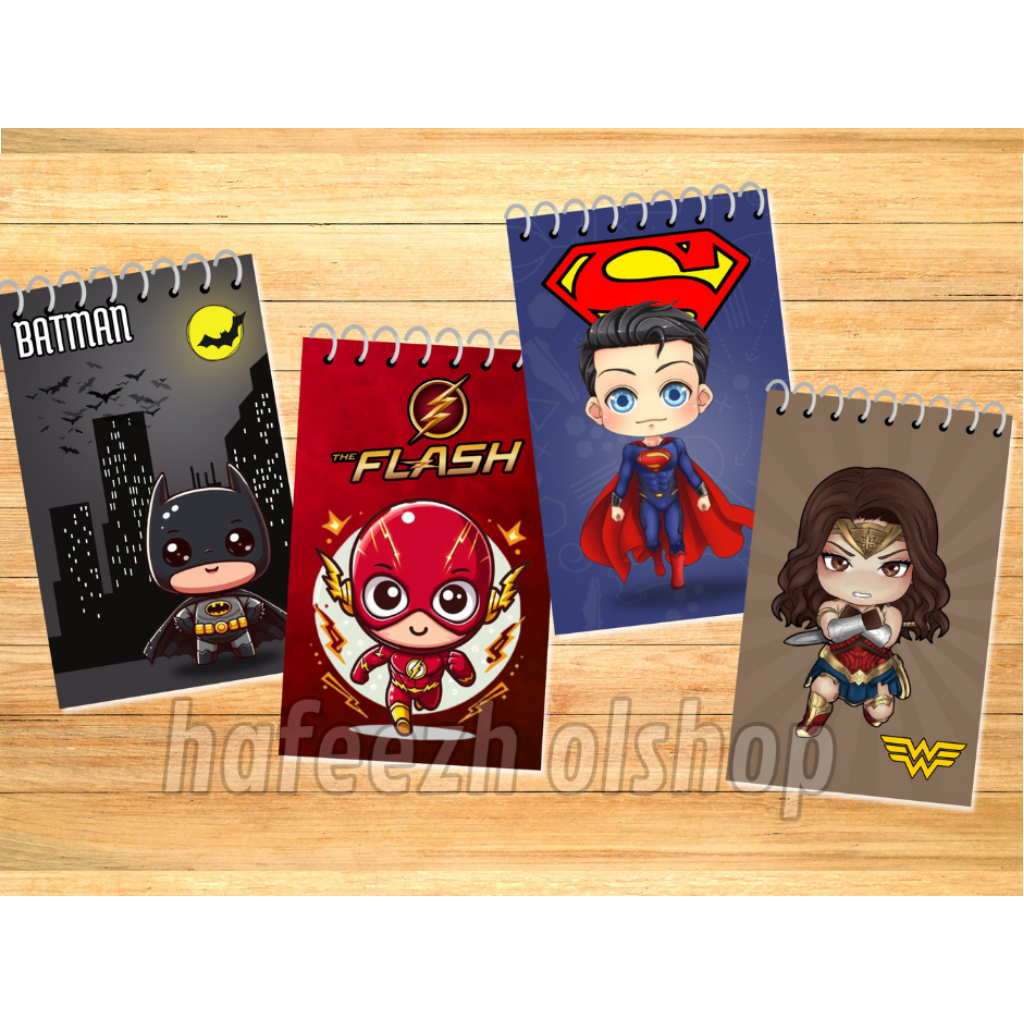 Jual Notebook Notes Notepad Buku Catatan Hero DC Batman Superman Flash ...
