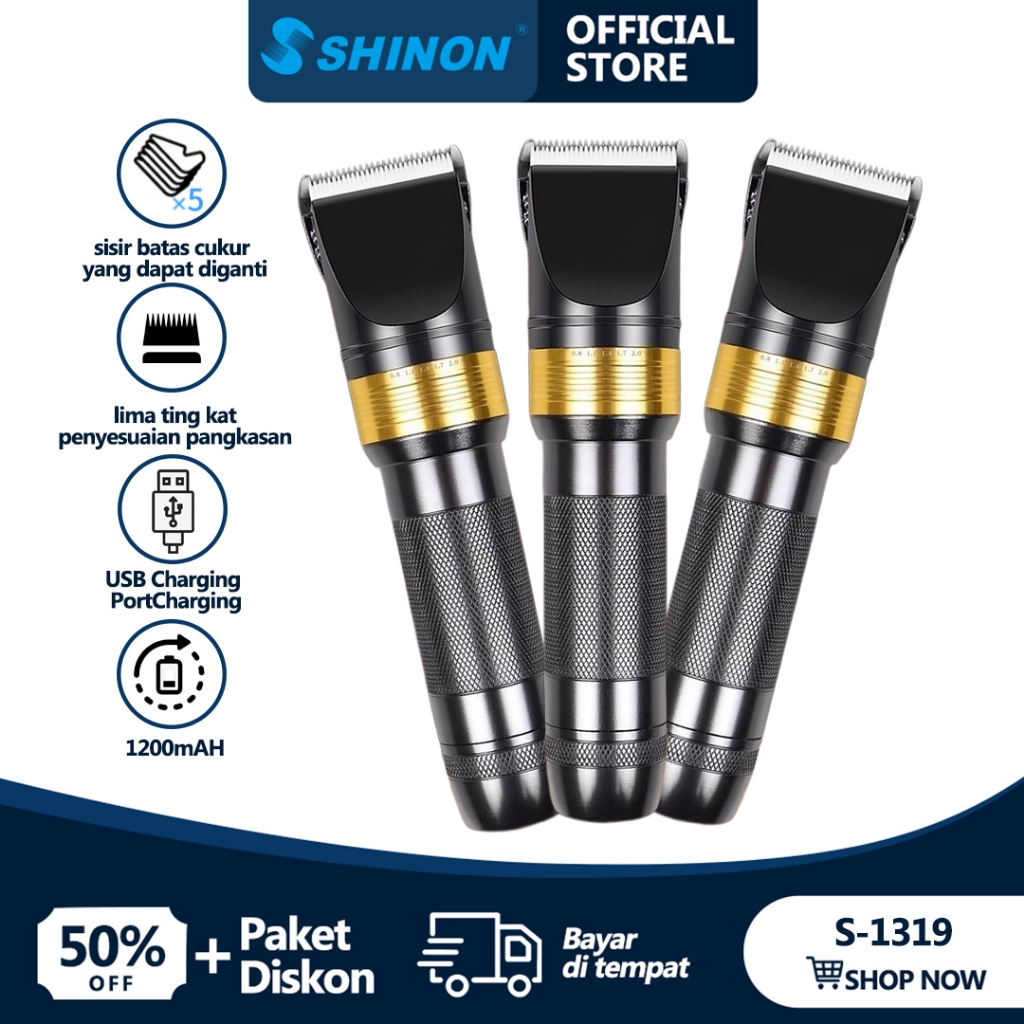 Jual SHINON S-1319 Clipper Rambut Original / Cliper Rambut Cordless ...