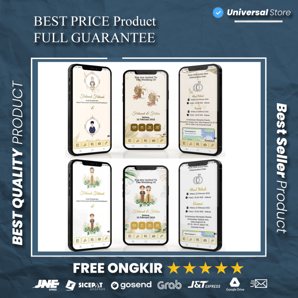 Jual json website template undangan pernikahan wordpress wedding