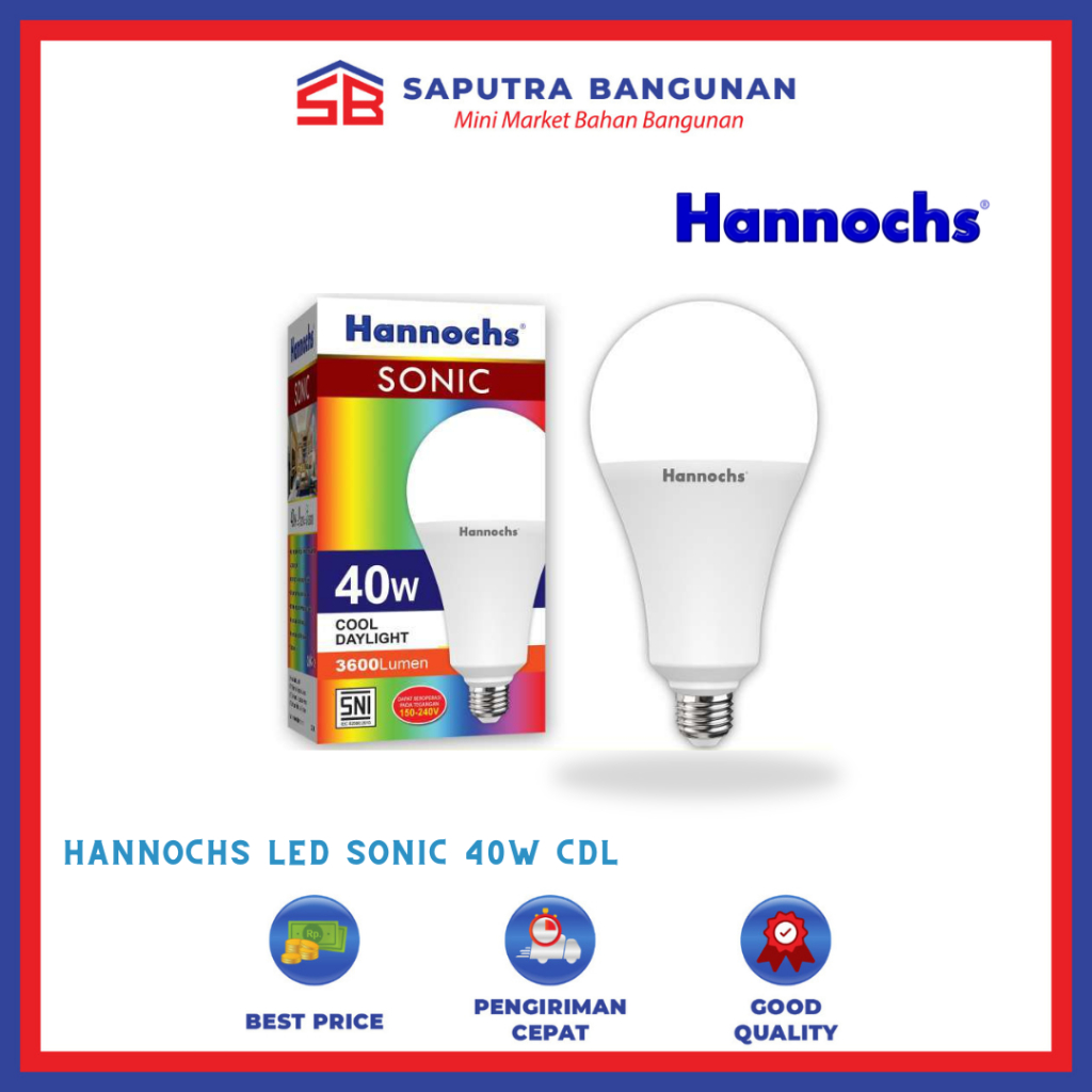 Jual HANNOCHS LED SONIC 40W COOL DAYLIGHT | Shopee Indonesia