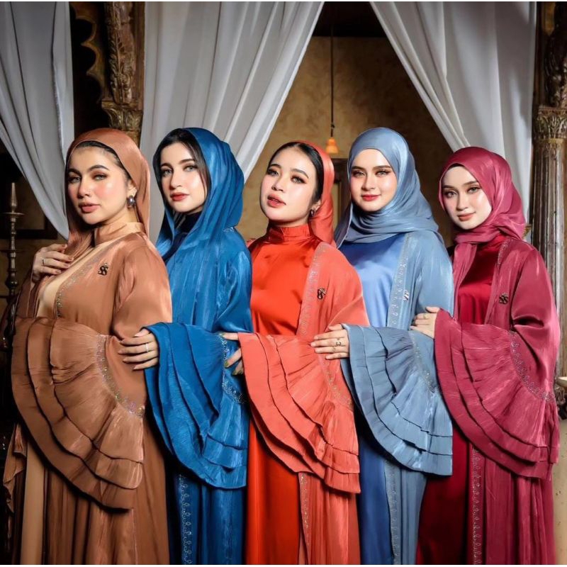 Jual Set Abaya Dress Shimmer Swarovski tangan kembang ORI Brand ...