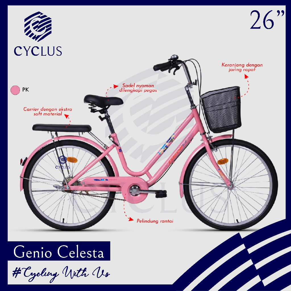 Jual INSTAN Sepeda CTB Mini City Bike Genio Celesta 26 Inch Keranjang Anak Dewasa By United Bagus Murah Cakep Classic Shopee Indonesia