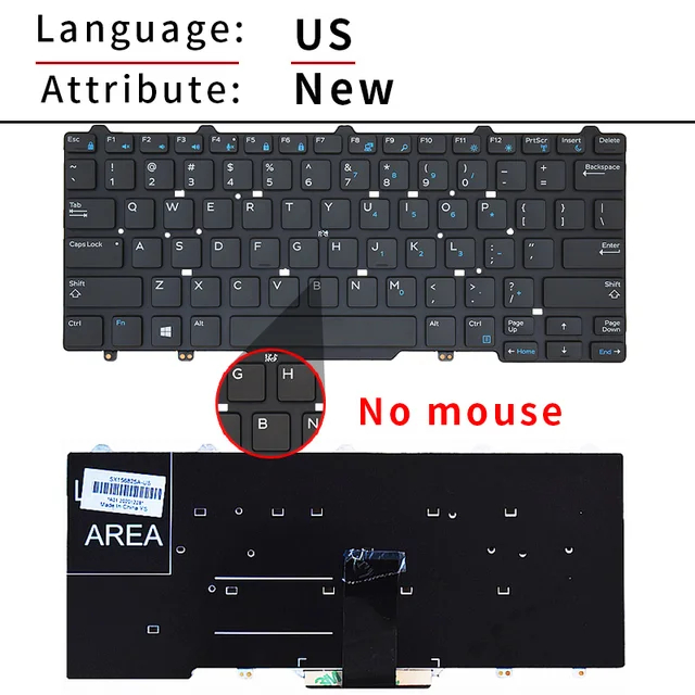 Jual Keyboard Dell Latitude 3340 3350 5480 5490 E3340 E7450 E5450 E7470 E5470 No Pointer No 9734