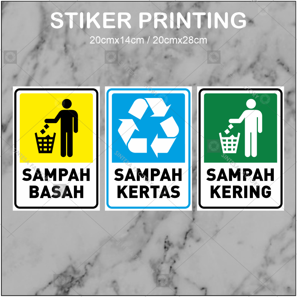 Jual Stiker Sampah Kering Sampah Basah Sampah Kertas | Shopee Indonesia