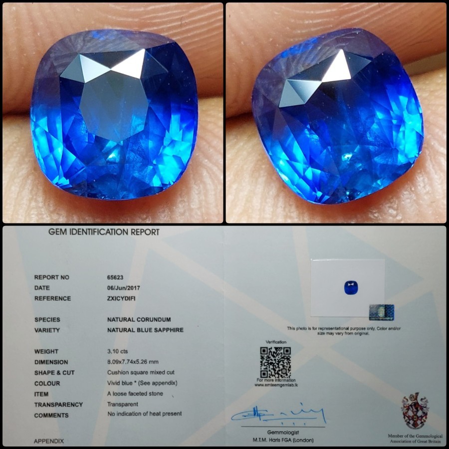 Jual Natural Vivid Royal Blue Sapphire Nh No Heat Ceylon Srilanka