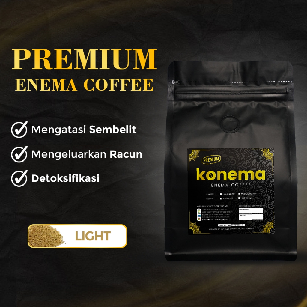 Jual Kopi Enema Light Roast LR 500 gram Bersertifikat Konema | Shopee ...