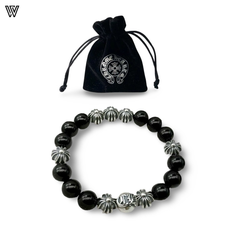 Jual Chrome Hearts Onyx Bead Bracelet Shopee Indonesia