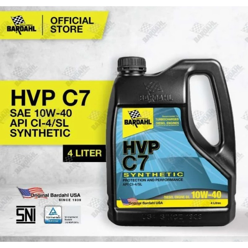 Jual Bardahl HVP C7 SAE 10W-40 API CL-4/SL Synthetic ISI 4 LITER ...