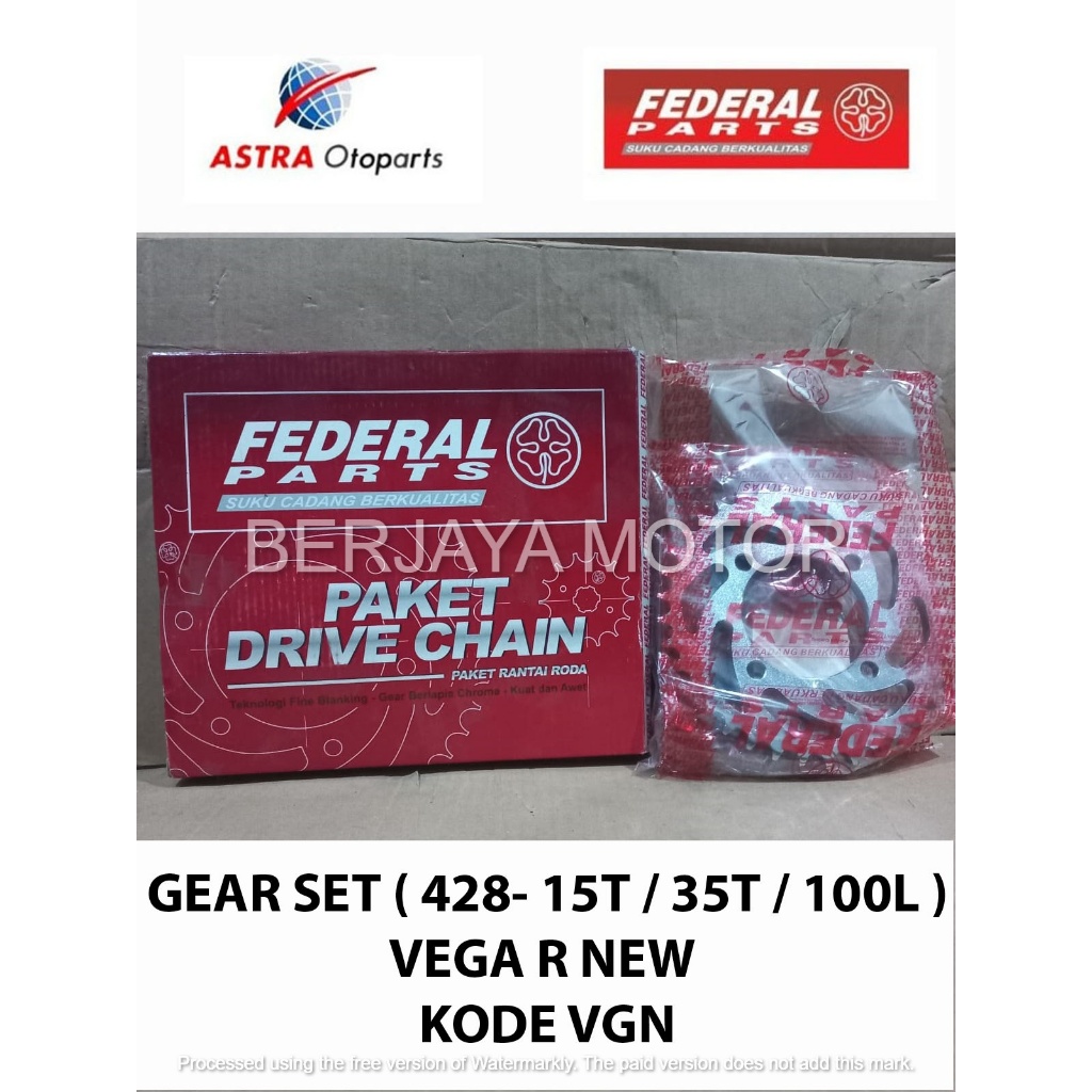 Jual GEAR SET VEGA R NEW KODE VGN 428-15T 35T 100L ORIGINAL FEDERAL ...