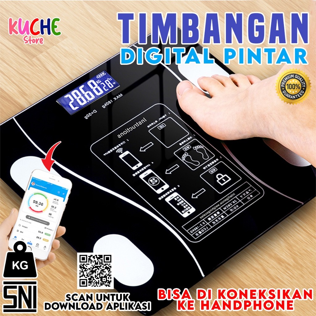 Jual Timbangan Badan Digital Bisa Connect ke Handphone / Timbangan