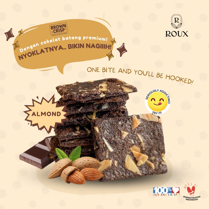 Jual ROUX - Brown Crisp - Keripik Brownies - Cemilan Manis / Chocochips ...