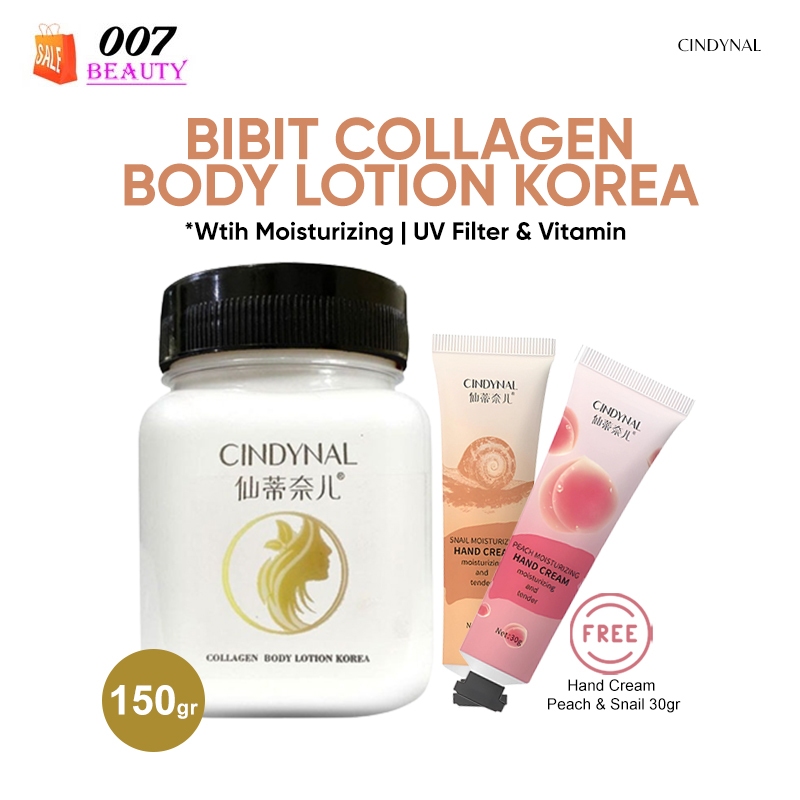 Jual CINDYNAL Bibit Collagen Pemutih Badan / Hand Body Lotion Free Krim Tangan Kering dan