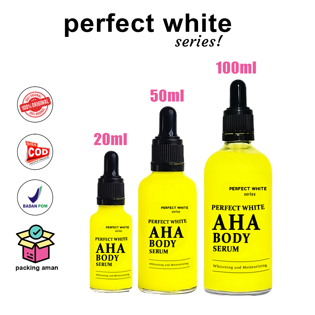 Jual PERFECT WHITE AHA Body Serum Whitening and Moisturizing 20ml,50ml ...