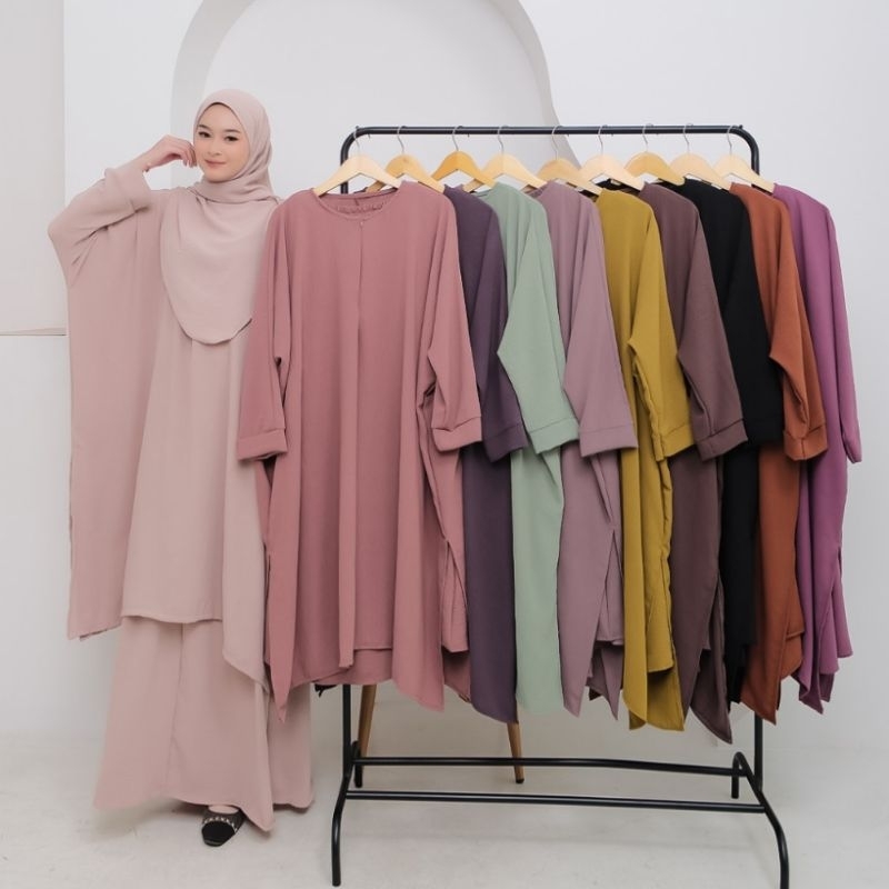 Jual Gamis Airflow Set Rok Khimar Set Duha Set Abaya Airflow | Shopee ...