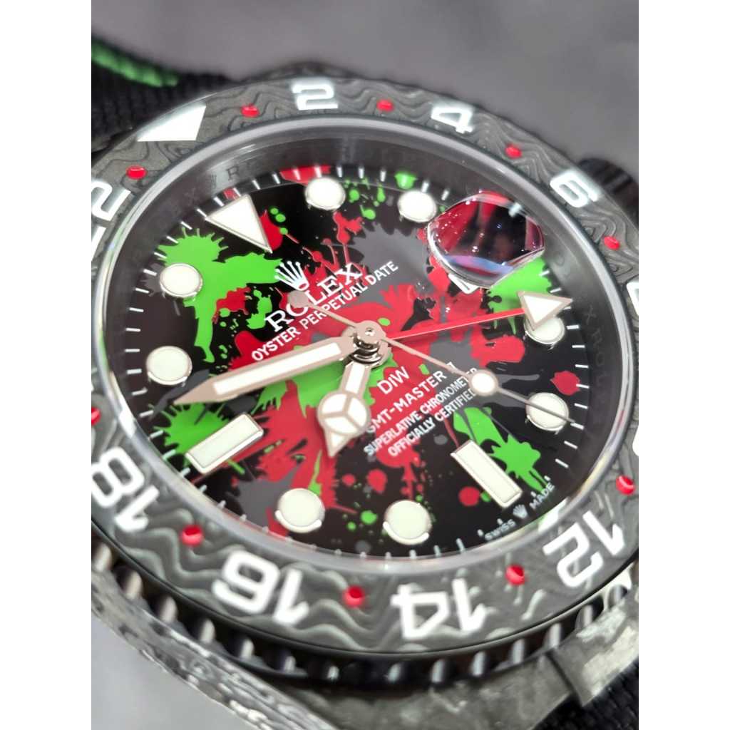 Jam Tangan ROLEX DIW Carbon GMT-Master II Kaca Sapphire